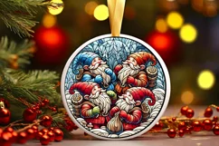 Round Christmas Ornament Sublimation|Clipart Product Image 2