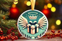 Round Christmas Ornament Sublimation|Clipart Product Image 2