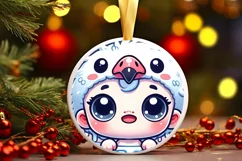 Round Christmas Ornament Sublimation|Clipart Product Image 2