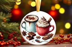 Round Christmas Ornament Sublimation|Clipart Product Image 2