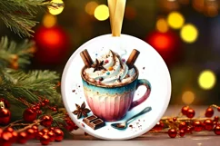 Round Christmas Ornament Sublimation|Clipart Product Image 2