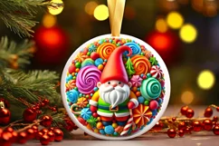 Round Christmas Ornament Sublimation|Clipart Product Image 2