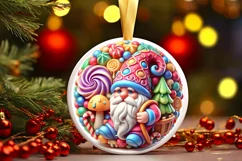 Round Christmas Ornament Sublimation|Clipart Product Image 2