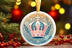 Round Christmas Ornament Sublimation|Clipart Product Image 2
