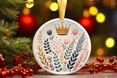 Round Christmas Ornament Sublimation|Clipart Product Image 2