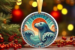 Round Christmas Ornament Sublimation|Clipart Product Image 2