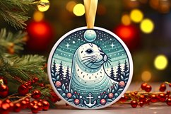 Round Christmas Ornament Sublimation|Clipart Product Image 2
