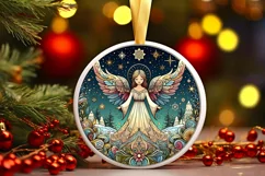 Round Christmas Ornament Sublimation|Clipart Product Image 1