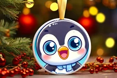 Round Christmas Ornament Sublimation|Clipart Product Image 2