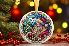 Round Christmas Ornament Sublimation|Clipart Product Image 2