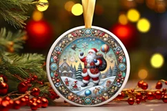 Round Christmas Ornament Sublimation|Clipart Product Image 2