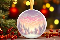 Round Winter Scene Ornament Sublimation PNG Product Image 1
