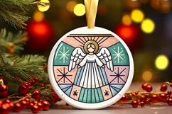 Round Christmas Ornament Sublimation|Clipart Product Image 2