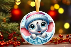 Round Christmas Ornament Sublimation|Clipart Product Image 2