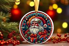 Round Christmas Ornament Sublimation|Clipart Product Image 1
