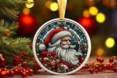 Round Christmas Ornament Sublimation|Clipart Product Image 1