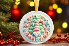 Round Christmas Ornament Sublimation|Clipart Product Image 2