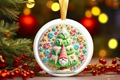 Round Christmas Ornament Sublimation|Clipart Product Image 2