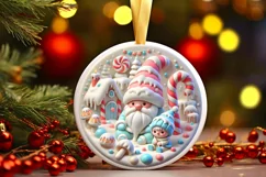 Round Christmas Ornament Sublimation|Clipart Product Image 2
