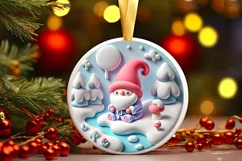 Round Christmas Ornament Sublimation|Clipart Product Image 2