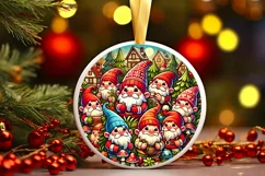 Round Christmas Ornament Sublimation|Clipart Product Image 2