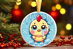 Round Christmas Ornament Sublimation|Clipart Product Image 2