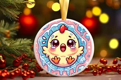 Round Christmas Ornament Sublimation|Clipart Product Image 2