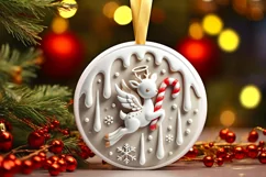 Round Christmas Ornament Sublimation|Clipart Product Image 2