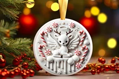Round Christmas Ornament Sublimation|Clipart Product Image 2