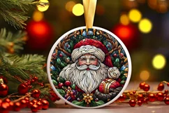 Round Christmas Ornament Sublimation|Clipart Product Image 1