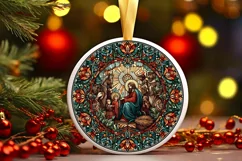 Round Christmas Ornament Sublimation|Clipart Product Image 1