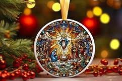 Round Christmass Ornament PNG Product Image 1