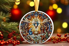 Round Christmas Ornament Sublimation|Clipart Product Image 1