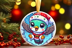 Round Christmas Ornament Sublimation|Clipart Product Image 2