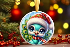 Round Christmas Ornament Sublimation|Clipart Product Image 2
