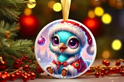 Round Christmas Ornament Sublimation|Clipart Product Image 2