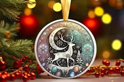 Round Christmas Ornament Sublimation|Clipart Product Image 2