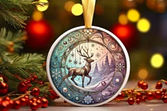 Round Christmas Ornament Sublimation|Clipart Product Image 2