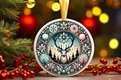 Round Christmas Ornament Sublimation|Clipart Product Image 2