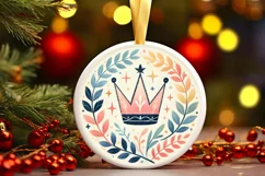 Round Christmas Ornament Sublimation|Clipart Product Image 2