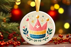 Round Christmas Ornament Sublimation|Clipart Product Image 2