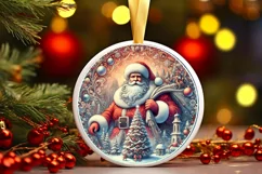 Round Christmas Ornament Sublimation|Clipart Product Image 2