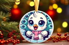 Round Christmas Ornament Sublimation|Clipart Product Image 2