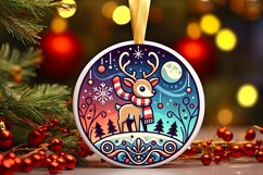 Round Christmas Ornament Sublimation|Clipart Product Image 1