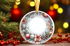 Round Christmas Ornament Sublimation|Clipart Product Image 1