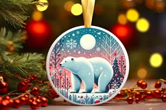 Round Christmas Ornament Sublimation|Clipart Product Image 1