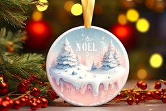 Round Winter Scene Noel Sublimation PNG Product Image 1
