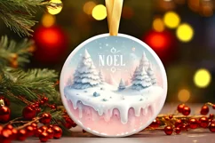 Round Winter Scene Noel Sublimation PNG Product Image 1