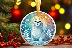 Round Christmas Ornament Sublimation|Clipart Product Image 1