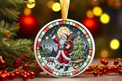 Round Christmas Ornament Sublimation|Clipart Product Image 2
